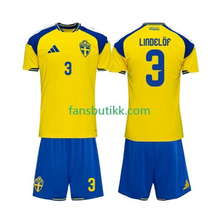 Fotballdrakt Sverige Victor Lindelof 3 Barn Hjemmetrøye 2026 Kortermet